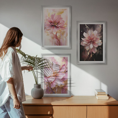 Set tablouri pentru dormitor Compoziții florale de trandafiri și alb