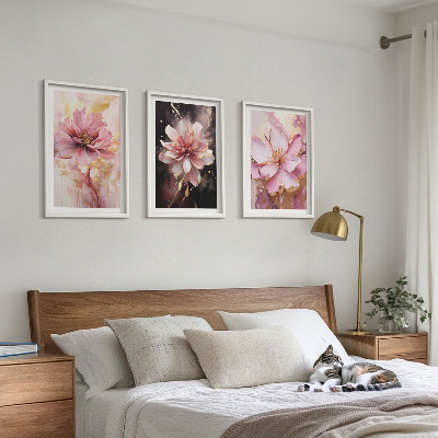 Set tablouri pentru dormitor Compoziții florale de trandafiri și alb