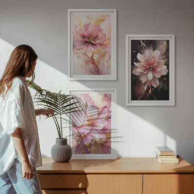 Set tablouri pentru dormitor Compoziții florale de trandafiri și alb