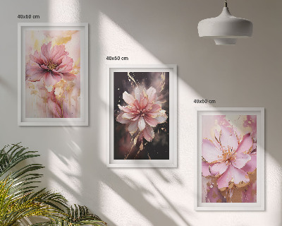 Set tablouri pentru dormitor Compoziții florale de trandafiri și alb