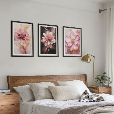 Set tablouri pentru dormitor Compoziții florale de trandafiri și alb
