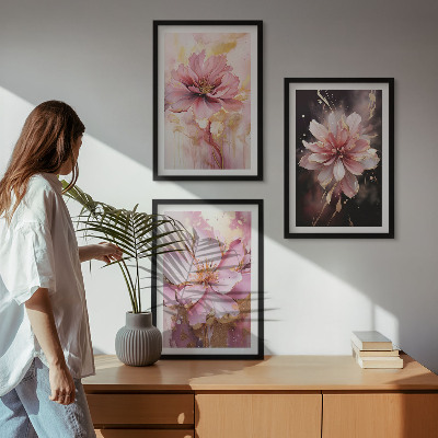 Set tablouri pentru dormitor Compoziții florale de trandafiri și alb