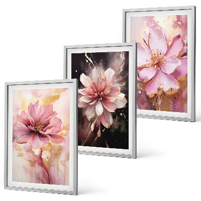 Set tablouri pentru dormitor Compoziții florale de trandafiri și alb