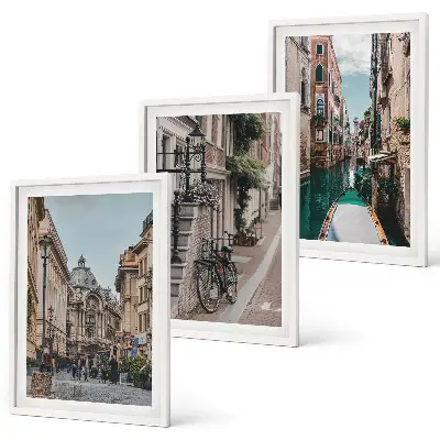Set tablouri decorative cu motivul străzilor pe apă ale Veneției