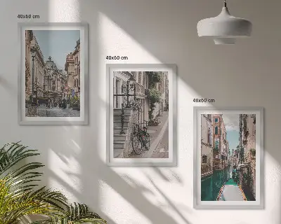 Set tablouri decorative cu motivul străzilor pe apă ale Veneției