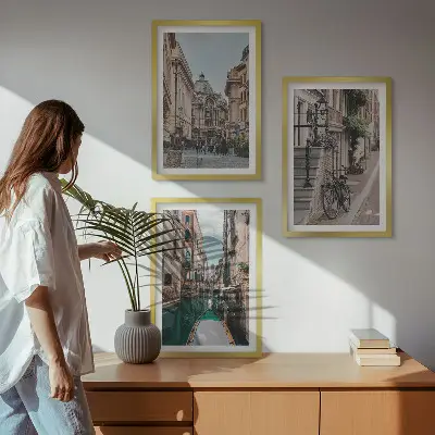 Set tablouri decorative cu motivul străzilor pe apă ale Veneției