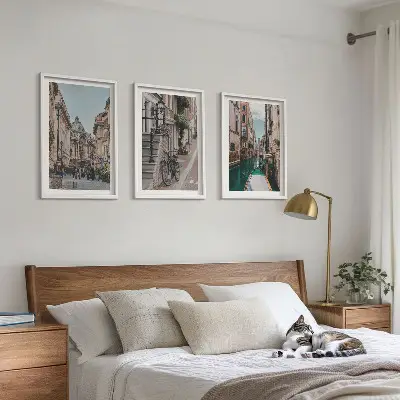 Set tablouri decorative cu motivul străzilor pe apă ale Veneției