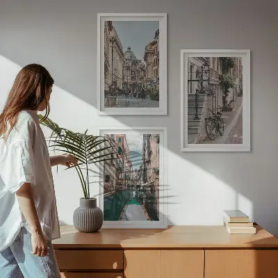 Set tablouri decorative cu motivul străzilor pe apă ale Veneției