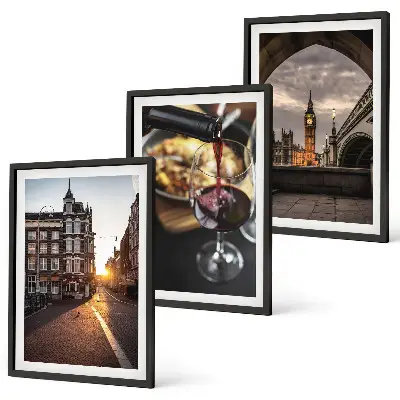 Set tablouri pentru dormitor cu imagini reprezentând orașul Londra și mâncare