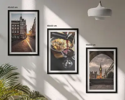 Set tablouri pentru dormitor cu imagini reprezentând orașul Londra și mâncare