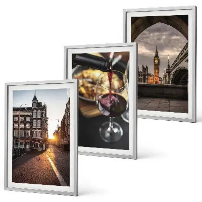 Set tablouri pentru dormitor cu imagini reprezentând orașul Londra și mâncare