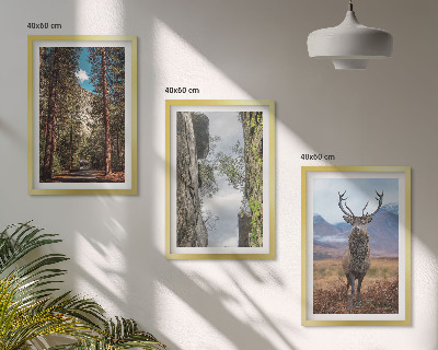 Set tablouri pentru dormitor drum pădure munți cerb natură