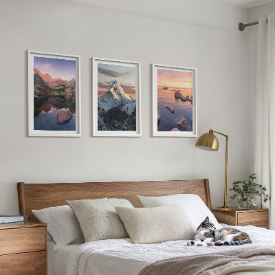 Set tablouri decorative Peisaje montane în fundal