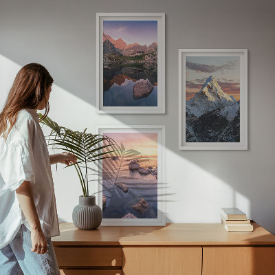 Set tablouri decorative Peisaje montane în fundal
