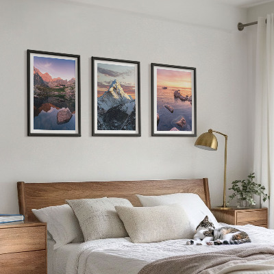 Set tablouri decorative Peisaje montane în fundal