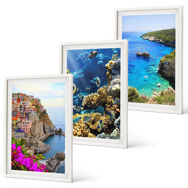 Set tablouri pentru dormitor Vederi la mare, case colorate