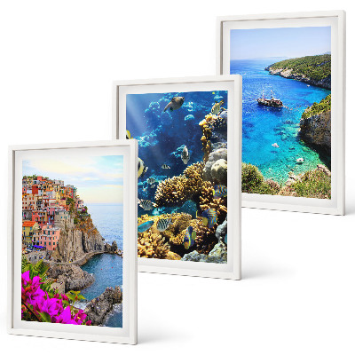 Set tablouri pentru dormitor Vederi la mare, case colorate