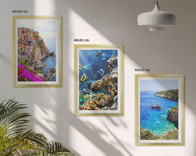 Set tablouri pentru dormitor Vederi la mare, case colorate