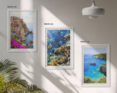 Set tablouri pentru dormitor Vederi la mare, case colorate