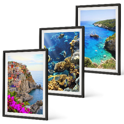 Set tablouri pentru dormitor Vederi la mare, case colorate