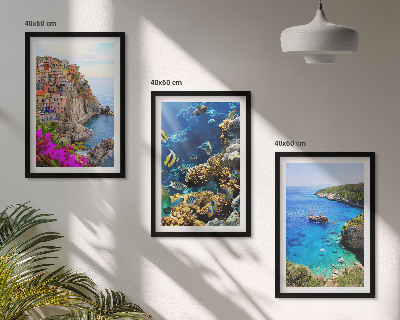 Set tablouri pentru dormitor Vederi la mare, case colorate