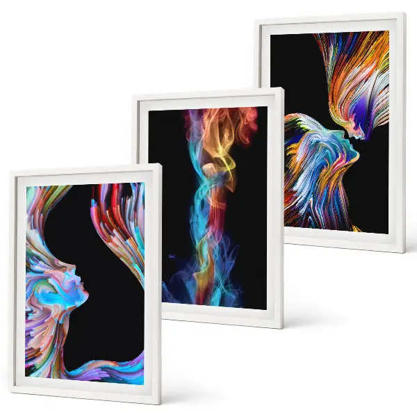 Set tablouri pentru dormitor cu fețe abstracte colorate