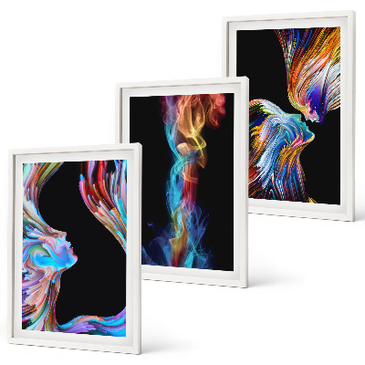 Set tablouri pentru dormitor Fețe abstracte colorate