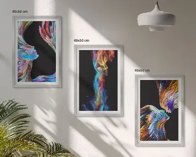 Set tablouri pentru dormitor cu fețe abstracte colorate