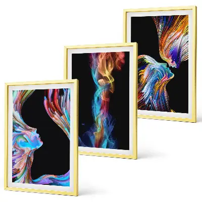 Set tablouri pentru dormitor cu fețe abstracte colorate