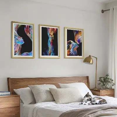 Set tablouri pentru dormitor cu fețe abstracte colorate