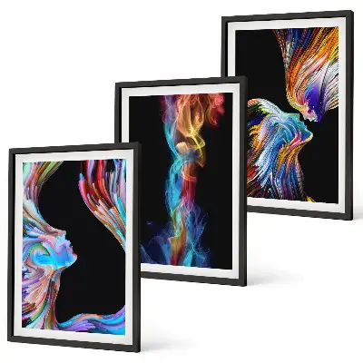 Set tablouri pentru dormitor cu fețe abstracte colorate