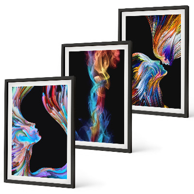 Set tablouri pentru dormitor Fețe abstracte colorate