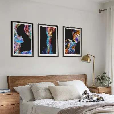 Set tablouri pentru dormitor cu fețe abstracte colorate
