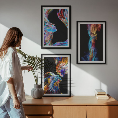 Set tablouri pentru dormitor Fețe abstracte colorate