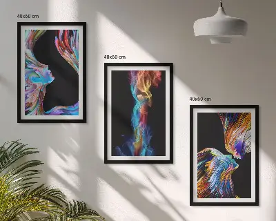 Set tablouri pentru dormitor cu fețe abstracte colorate