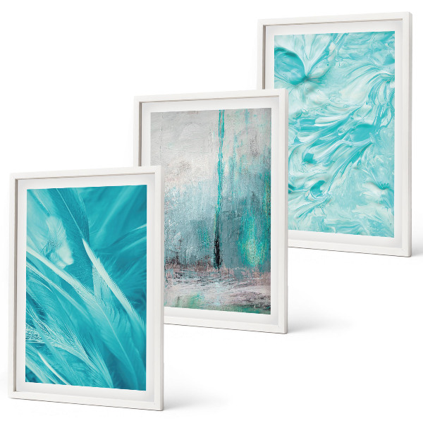 Set tablouri decorative Modele abstracte cu nuanțe de albastru