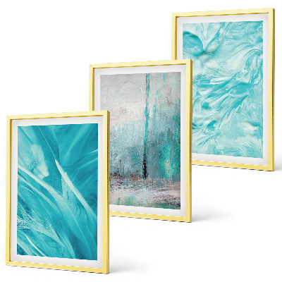 Set tablouri decorative Modele abstracte cu nuanțe de albastru