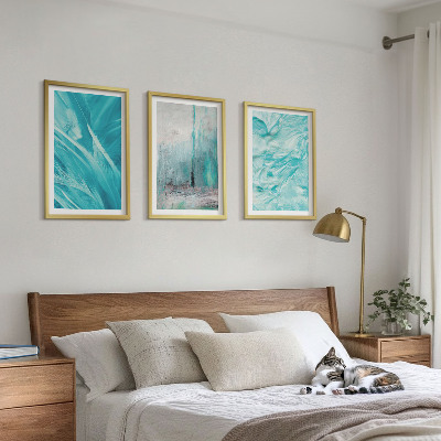 Set tablouri decorative Modele abstracte cu nuanțe de albastru