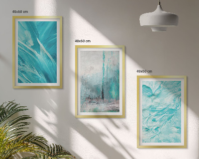 Set tablouri decorative Modele abstracte cu nuanțe de albastru