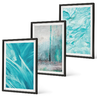 Set tablouri decorative Modele abstracte cu nuanțe de albastru