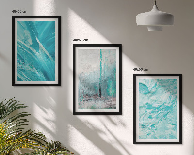 Set tablouri decorative Modele abstracte cu nuanțe de albastru
