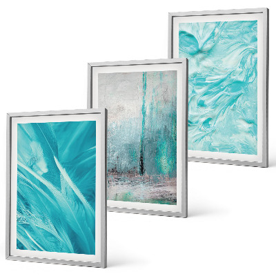 Set tablouri decorative Modele abstracte cu nuanțe de albastru