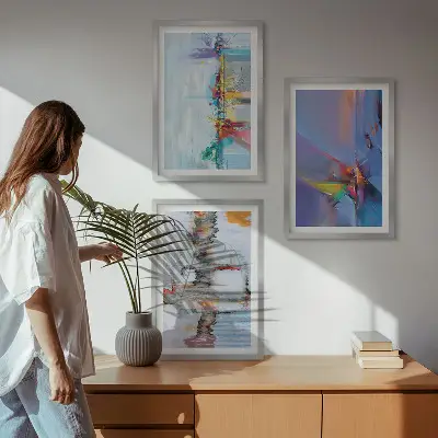 Set de tablouri pentru dormitor cu compoziții de pictură abstractă