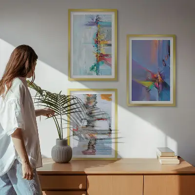 Set de tablouri pentru dormitor cu compoziții de pictură abstractă