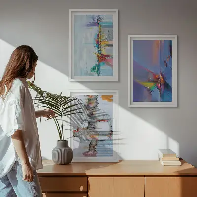 Set de tablouri pentru dormitor cu compoziții de pictură abstractă