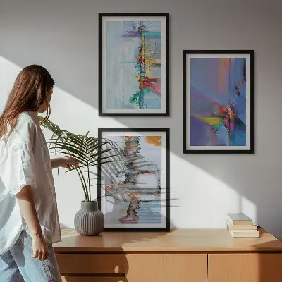Set de tablouri pentru dormitor cu compoziții de pictură abstractă
