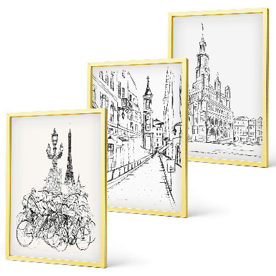 Set tablouri decorative Desene simple de peisaje urbane