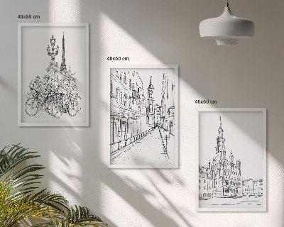 Set tablouri decorative Desene simple de peisaje urbane