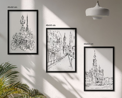 Set tablouri decorative Desene simple de peisaje urbane