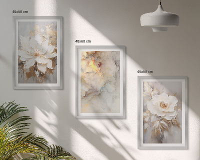 Set tablouri decorative Flori fundal abstract luminos
